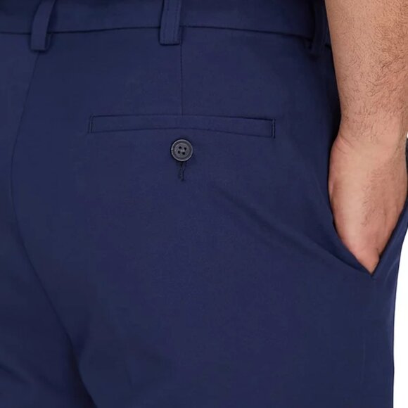 NWT Haggar Men's Cool 18 PRO Flat Front Classic-Fit 9.5" Shorts Navy 34W - Picture 6 of 13